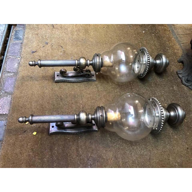 French Nickel-Plated Lanterns, 20th Century, Set of 2 For Sale - Image 11 of 13
