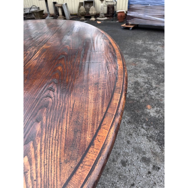 Wood 84" English Oval Dining Table For Sale - Image 7 of 12