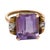 Mid-Century Modern Mid 20th Century Retro 6.30 Carat Amethyst Diamond 18k Rose Gold and Silver Ring, Size 7.5 For Sale - Image 3 of 6