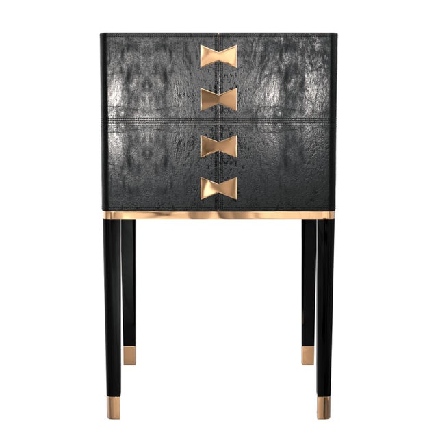 "Sabbia" Chair With Bronze and Tailor Made Leather For Sale - Image 10 of 12