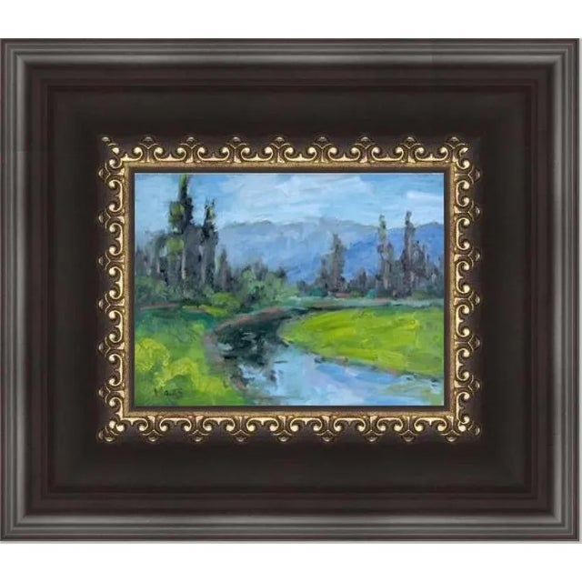 Green Modern Impressionist Oil Painting For Sale - Image 8 of 8