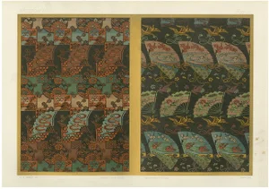 Japanese Textile Patterns in Rich Colors, 1880s, Paper