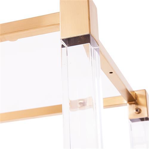 Set of Maelie Lucite Acrylic & Gold Etagere Bookcases with Glass