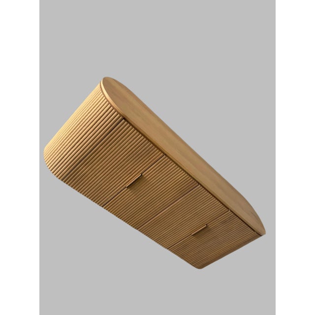 Transitional Rh (Restoration Hardware) Byron 4-Door Sideboard – Light Oak For Sale - Image 3 of 10