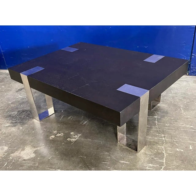 Contemporary Rift Oak & Nickel Plated Brass Aristide Coffee Table From the Madeline Stuart Collection For Sale - Image 3 of 13