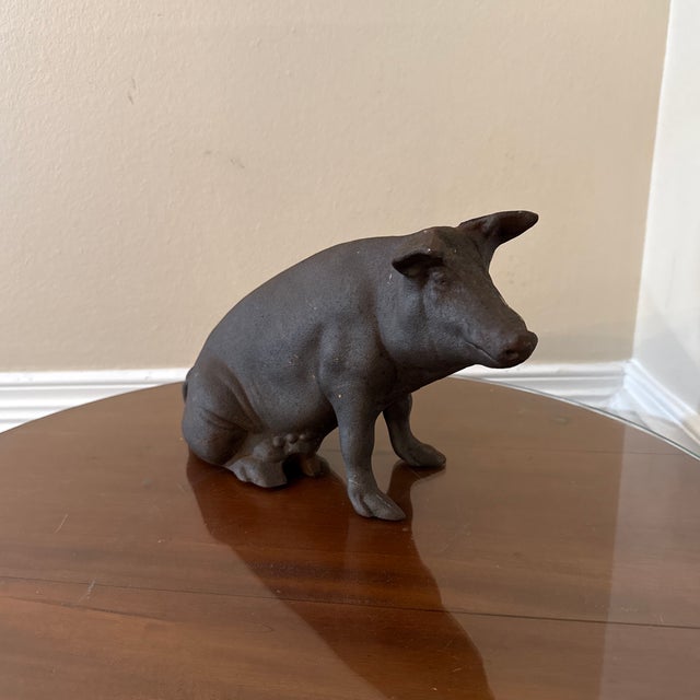 Vintage Cast Iron Pig Piggy Bank Doorstop For Sale In Atlanta - Image 6 of 8