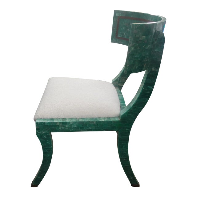Late 20th Century Vintage Maitland - Smith Tessellated Stone Klismos Chair For Sale