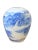 Blue Chinoiserie Egg Shaped Blue and White Porcelain Vase 16" H For Sale - Image 8 of 12