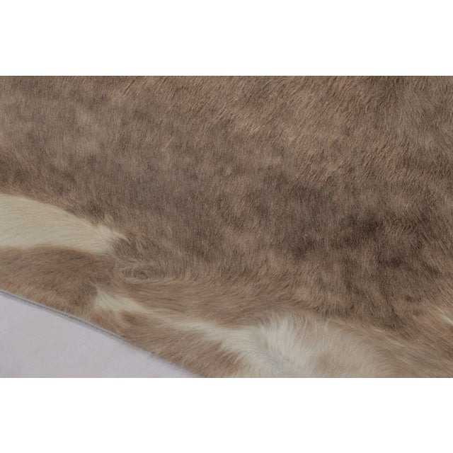 Rug & Kilim Rug & Kilim’s Large Cowhide Rug in Sheen Beige and Brown Tones For Sale - Image 4 of 9