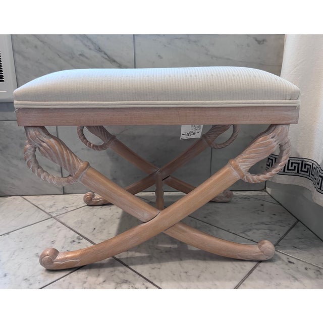 Mid-Century Modern 1960s Empire Style X Sword Stools - A Pair For Sale - Image 3 of 12