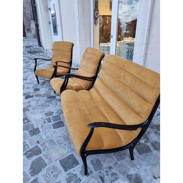 Mitzi Living Room Set with Two-Seater Sofa and Armchairs by Ezio Longhi for Elam, 1958 For Sale - Image 4 of 7