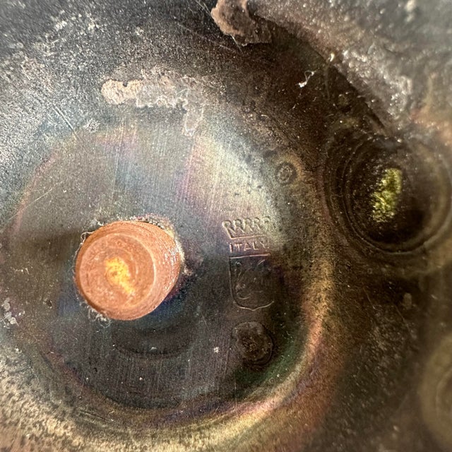 Vintage William Adams Italian Crystal Ice Bucket and Silver Plated Stand For Sale - Image 11 of 11