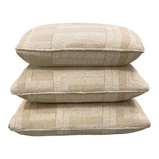 Vintage Stacked Pillow Ottoman on Castors. For Sale