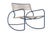 Brown Jordan Walter Lamb Rocking Chair in Sapphire with Pebble Strapping For Sale