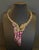 Bochic “Capri” Vintage Diamond, Ruby & Fancy Sapphire Necklace Set 18K & Silver For Sale - Image 11 of 15