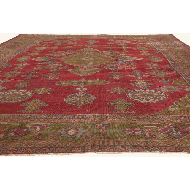 English Late 19th Century Persian Sultanabad Rug, 10'07 X 13'09 For Sale - Image 3 of 10