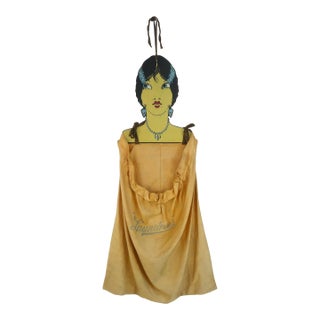 Don Shasteen Studios Hand Painted Art Deco 'Laundress' Hanging Bag, 1920's For Sale