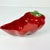 A fun vintage ceramic serving bowl in the Trompe L’Oeil style of a red jalapeño pepper. The bright red and green coloring...