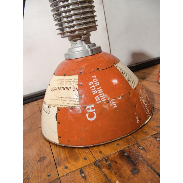 Beige Vintage Industrial Austrian Zumtobel Staff Pendant Light with Fairtrade Tin Shade by Charles Keller, 1980s For Sale - Image 8 of 12