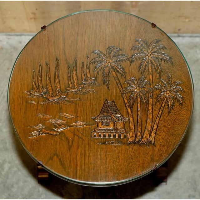 Gold Chinese Export Chinoiserie Side Tables, 1940, Set of 2 For Sale - Image 8 of 18