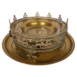 Large Islamic Bowl in Brass, 1940s For Sale