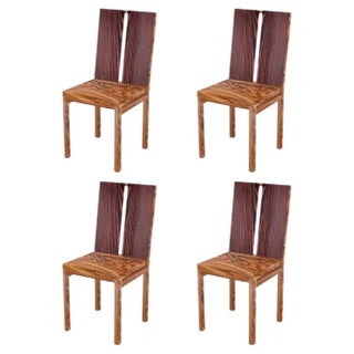 Two Stripe Chairs by Derya Arpac, Set of 4 For Sale