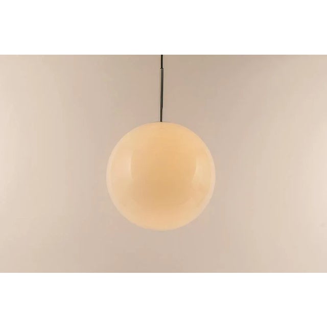 1970s Opal Ball Pendant Light by Peill Putzler, Germany, 1970s For Sale - Image 5 of 9