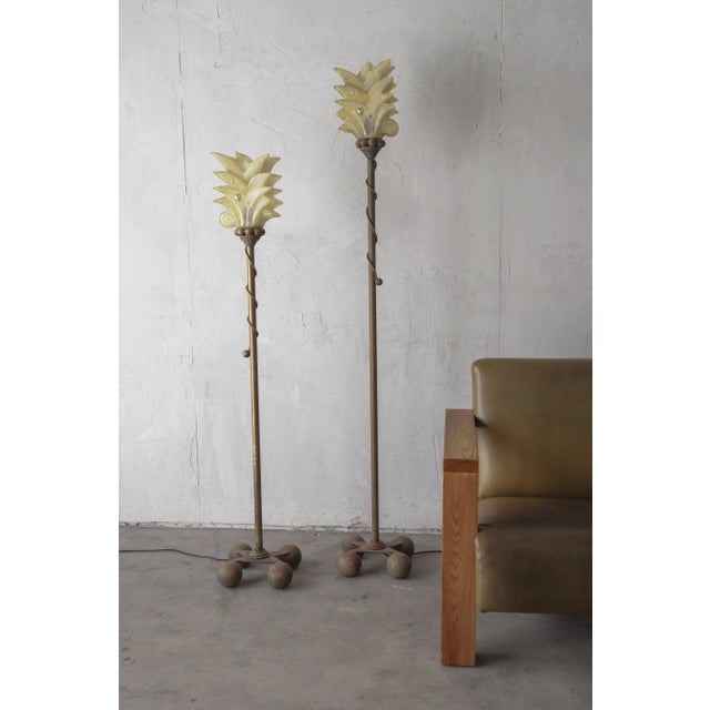 1970s Pair of Art Deco Styled Floor Lamps by Carlos De Anda For Sale - Image 5 of 10