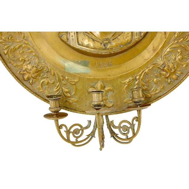Antique French Brass Sconces, 1890s, Set of 2 For Sale - Image 6 of 9