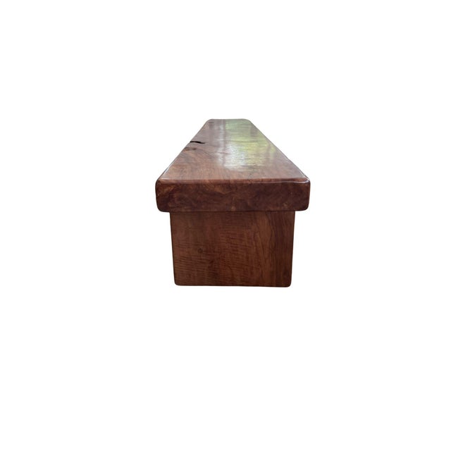 Sculptural Lychee Wood Long Bench Stunning Wood Textures, Modern Organic For Sale - Image 9 of 9
