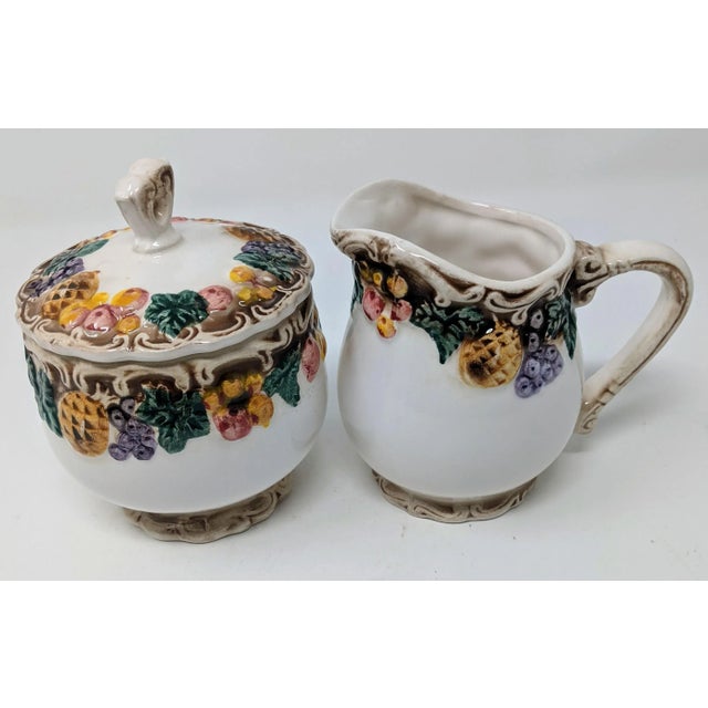 1950s Vintage 1950s European Ceramic Sugar and Creamer Set - Two (2) Pieces For Sale - Image 5 of 11