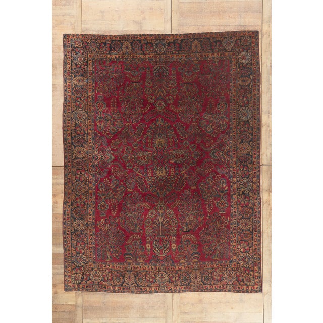 Antique Persian Sarouk Rug, 08'11 X 11'08 For Sale - Image 10 of 10