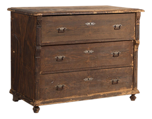 Vintage Chest of Drawers with Dark Patina, 1920