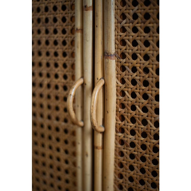 Small Bamboo and Vienna Straw Cabinet, 1970s For Sale - Image 3 of 8
