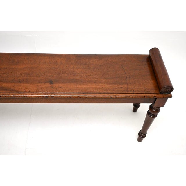 19th Century Antique Victorian Carved Bench, 1860 For Sale - Image 5 of 11