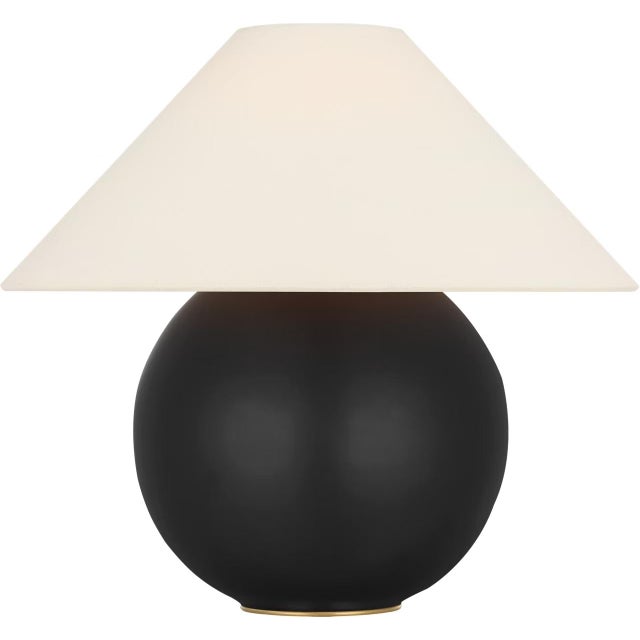Modern Kelly Wearstler by Visual Comfort Signature Lindo 14" Accent Lamp in Nocturne with Linen Shade For Sale - Image 3 of 3