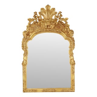 Large Rococo Style Mirror in Golden Wood For Sale