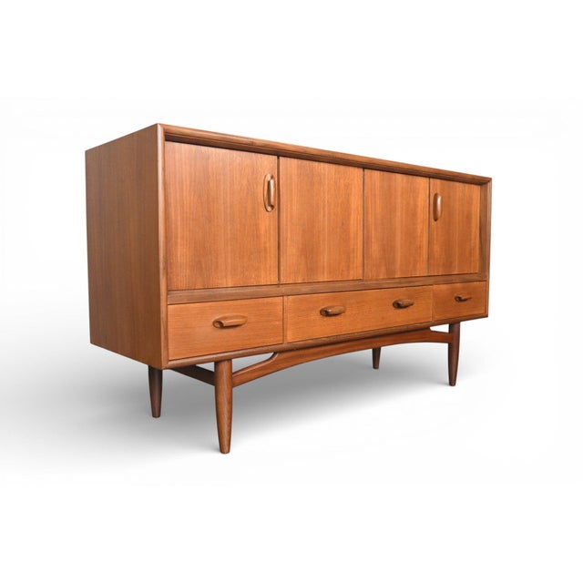 Brown Mid 20th Century Small G Plan "Scandinavian Range" Credenza in Teak For Sale - Image 8 of 9
