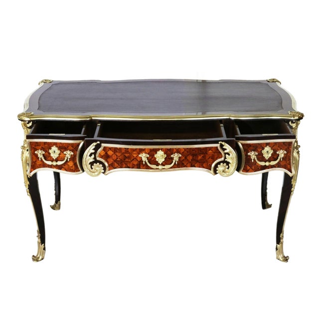 Louis XV Style Wood and Gilded Bronze Desk For Sale - Image 3 of 9