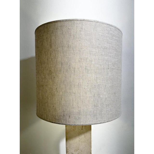 Contemporary Vintage Italian Travertine Lamp For Sale - Image 3 of 10