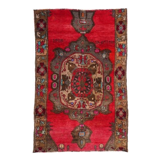 Vintage Red Turkish Kars Rug - 07'01 X 10'05 For Sale