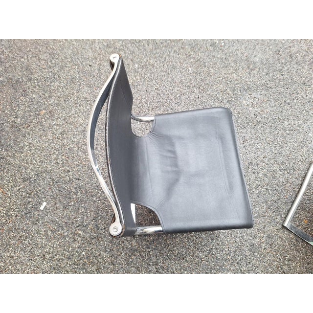 Model 920 Chairs in Chrome and Black Leather by Carlo Bartoli for T70, 1970s, Set of 6 For Sale - Image 13 of 18