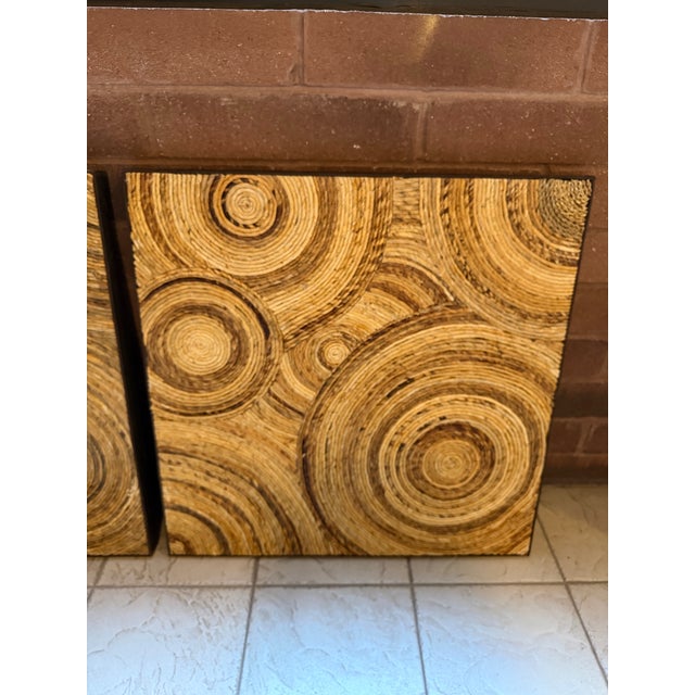Large Pair of Vintage Sculptural Boho Organic Modern Natural Fiber Wall Art Panels For Sale In Chicago - Image 6 of 10