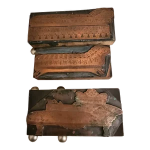 Three Antique Copper Printers Blocks