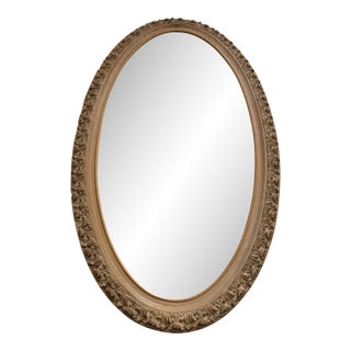 Antique Plaster Oval Mirror For Sale