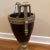 Hollywood Regency Neoclassical Black & Bronze Vases or Urns - a Pair For Sale - Image 3 of 6