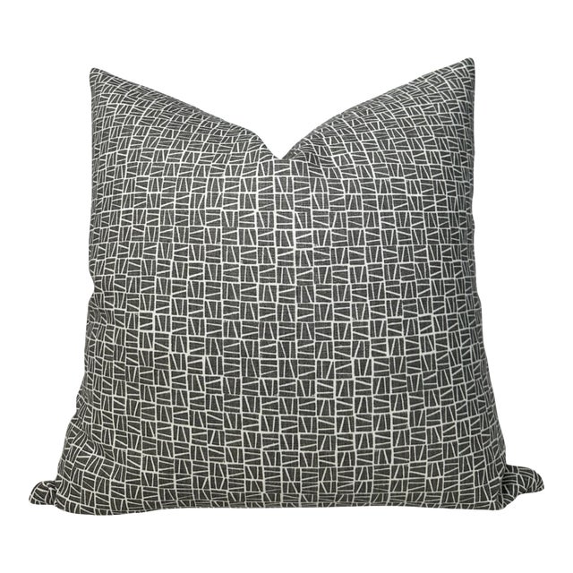 Camber Linen Pillow Cover in Charcoal, 20x20 Pillow For Sale