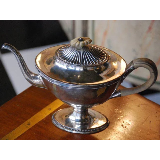 Traditional Mid 19th Century Silver Plated Tea Pot For Sale - Image 3 of 5