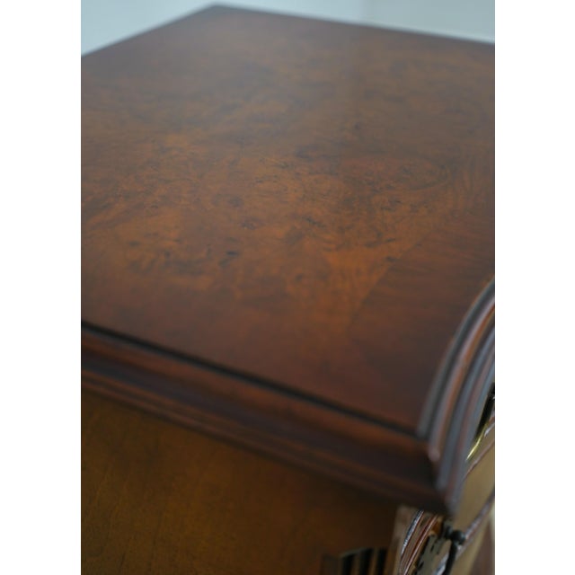 Brown Vintage Small Size English Burl Wood Highboy For Sale - Image 8 of 15