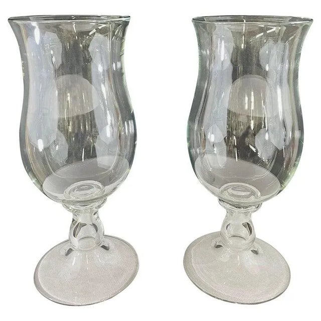 Modern Clear Glass Candleholder or Vase, a Pair For Sale - Image 10 of 10